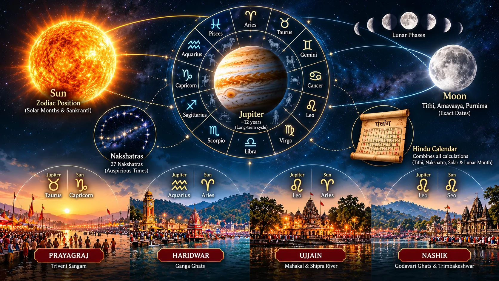 Celestial Guide to Kumbh Mela Dates