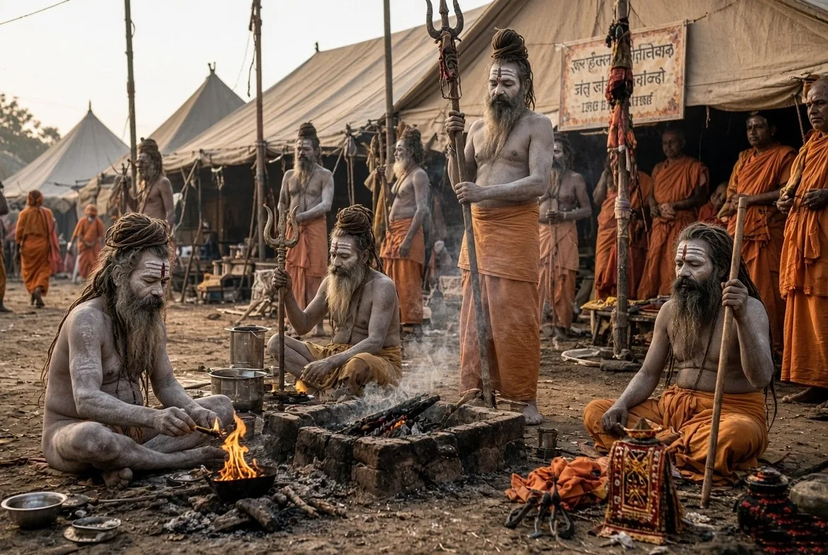 Naga Sadhus  Akhara camp visuals