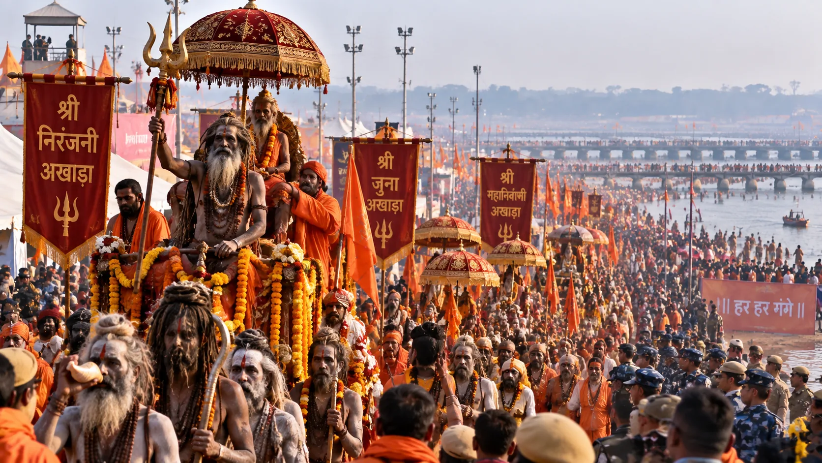 Shahi Snan procession visuals