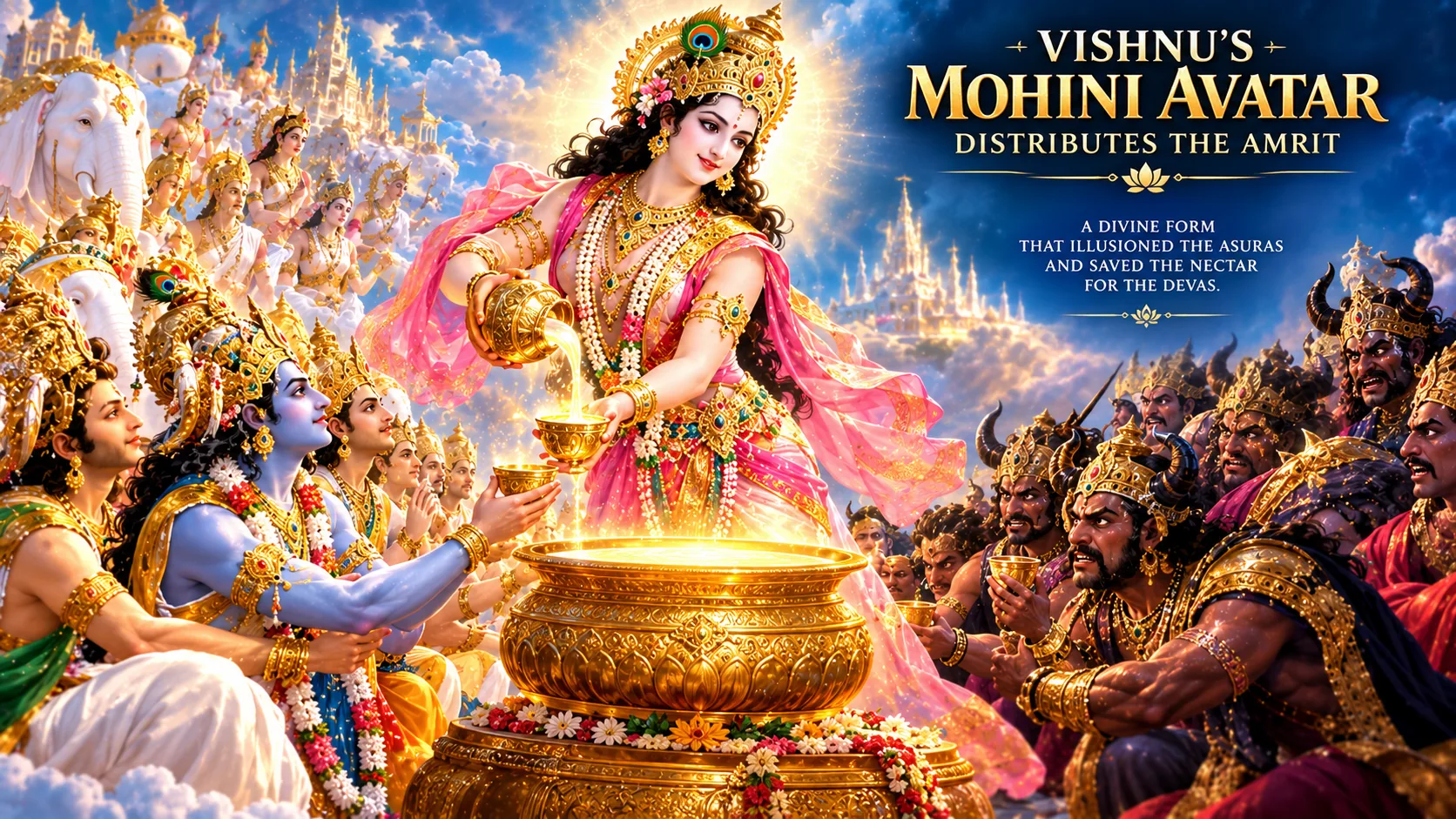 Vishnu Mohini avatar distributing Amrit